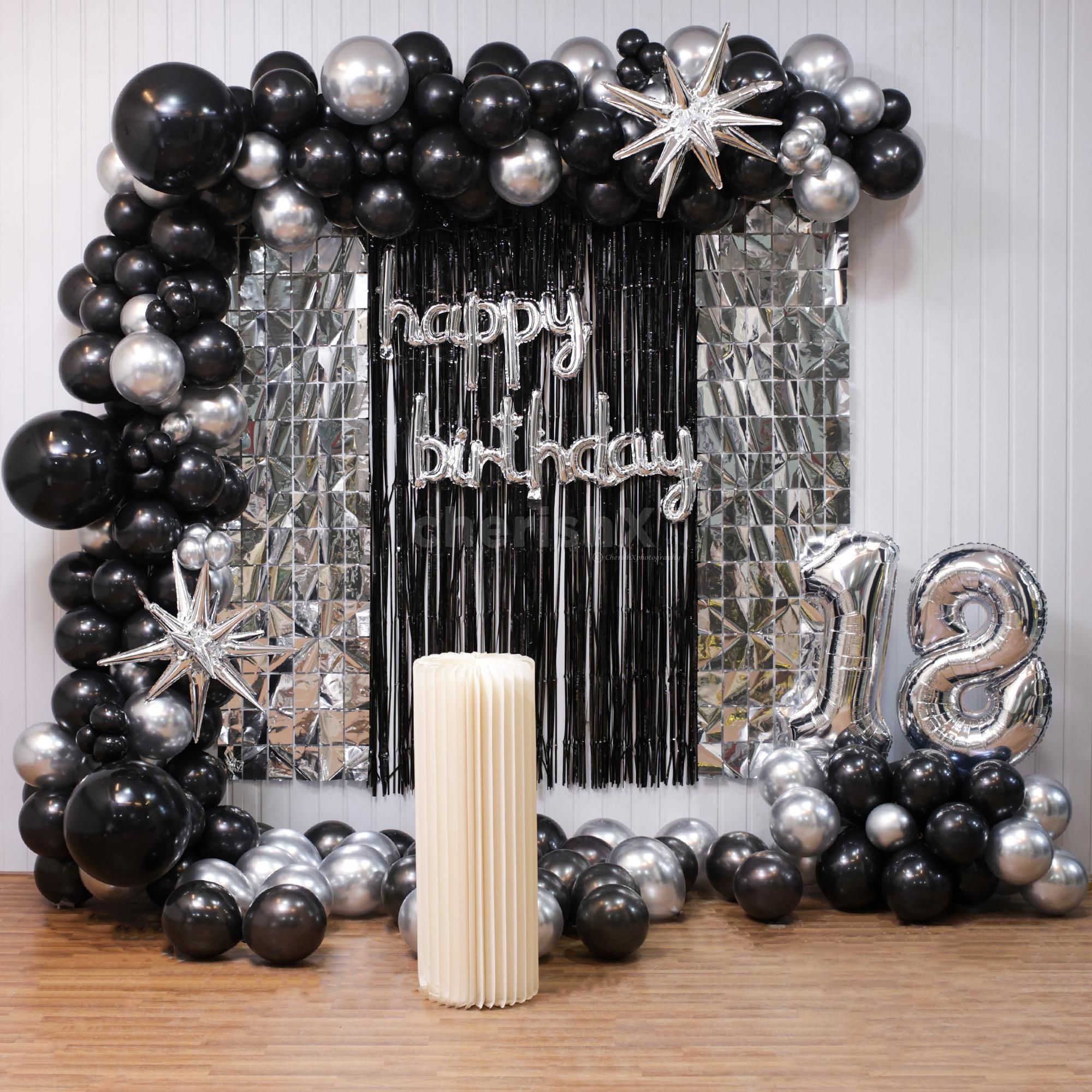 Fascinating Metallic Birthday Balloon Decor